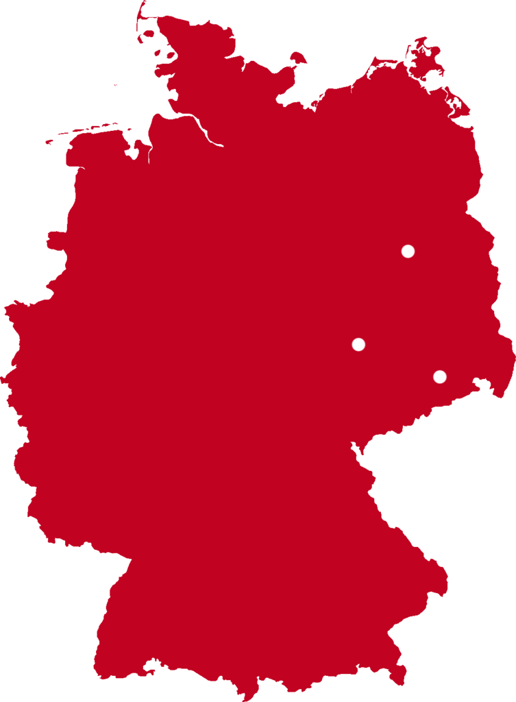 rote Karte mit Standorten von Eviteq